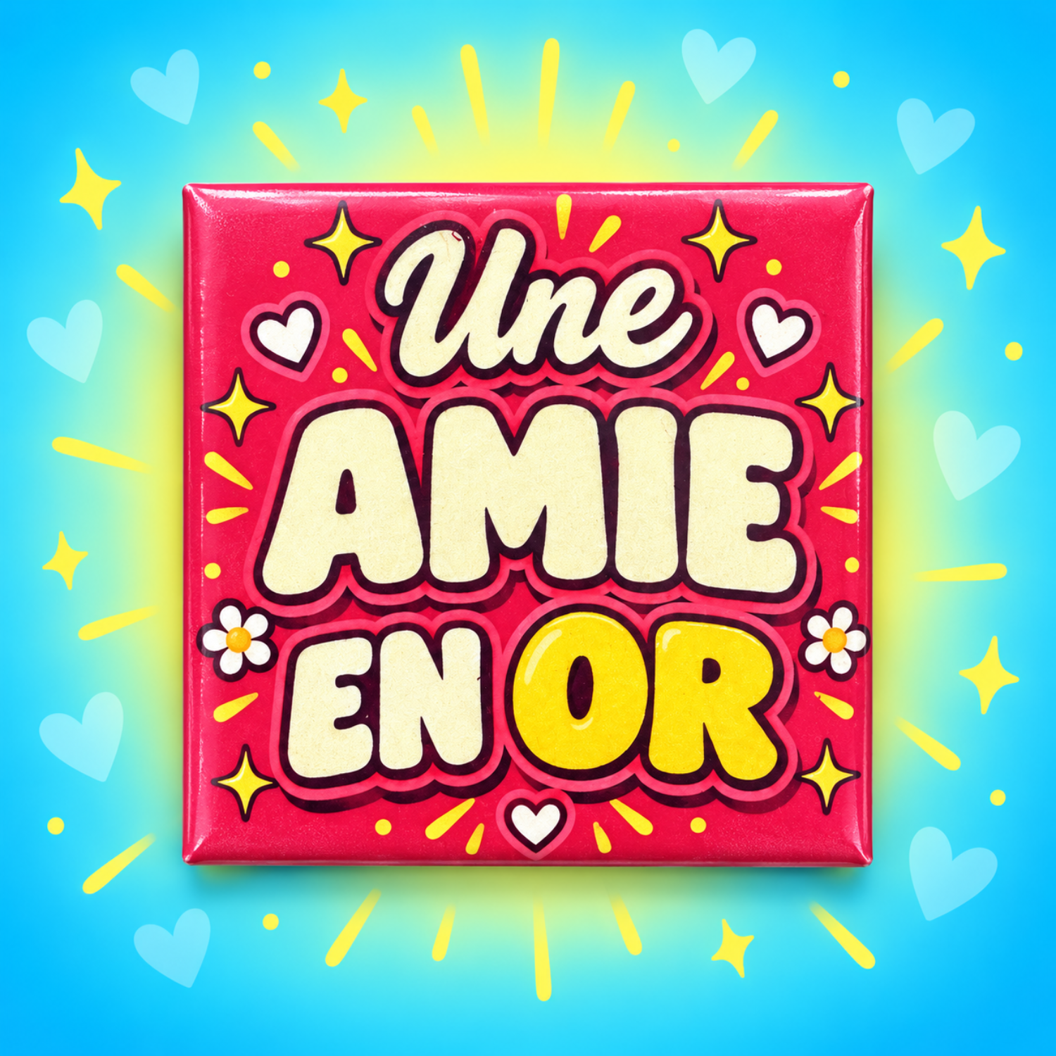 Magnet Une amie en or — carré 5 × 5 cm