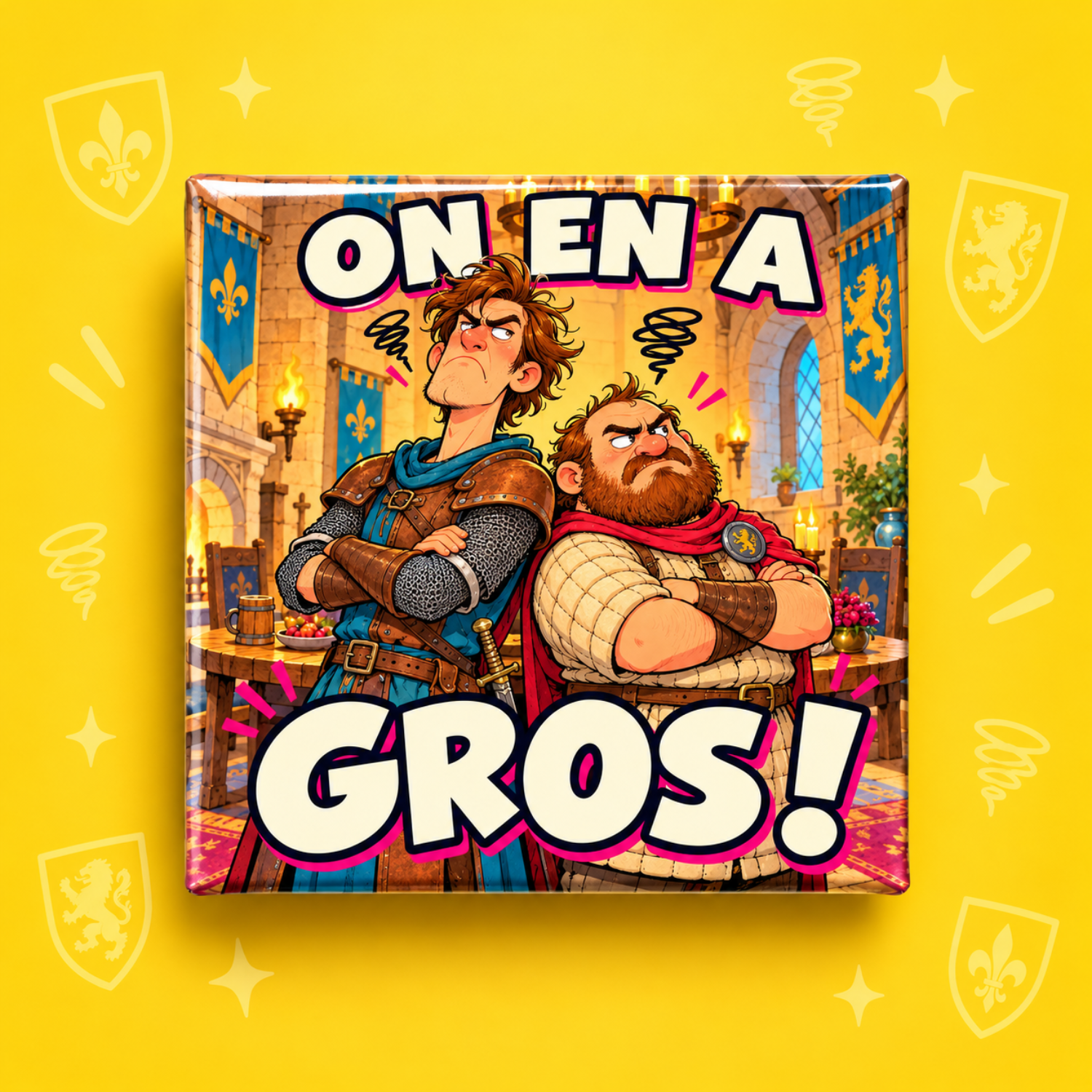 Magnet On en a gros — carré 5 × 5 cm