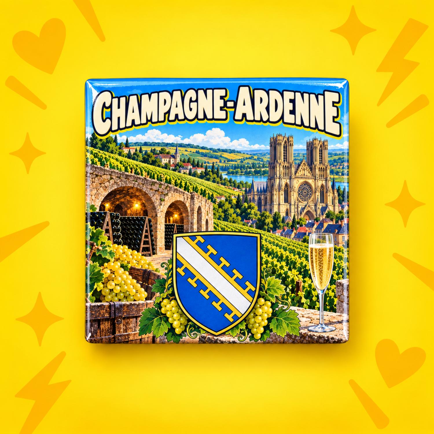 Magnet Champagne-ardenne — carré 5 × 5 cm