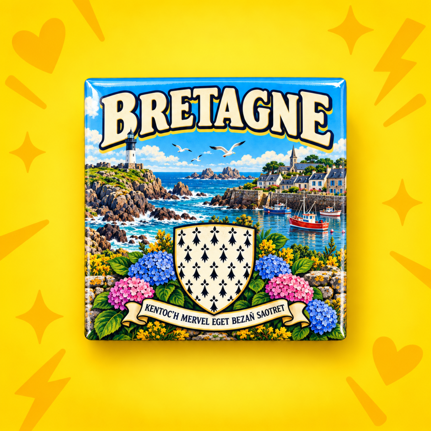 Magnet Bretagne — carré 5 × 5 cm