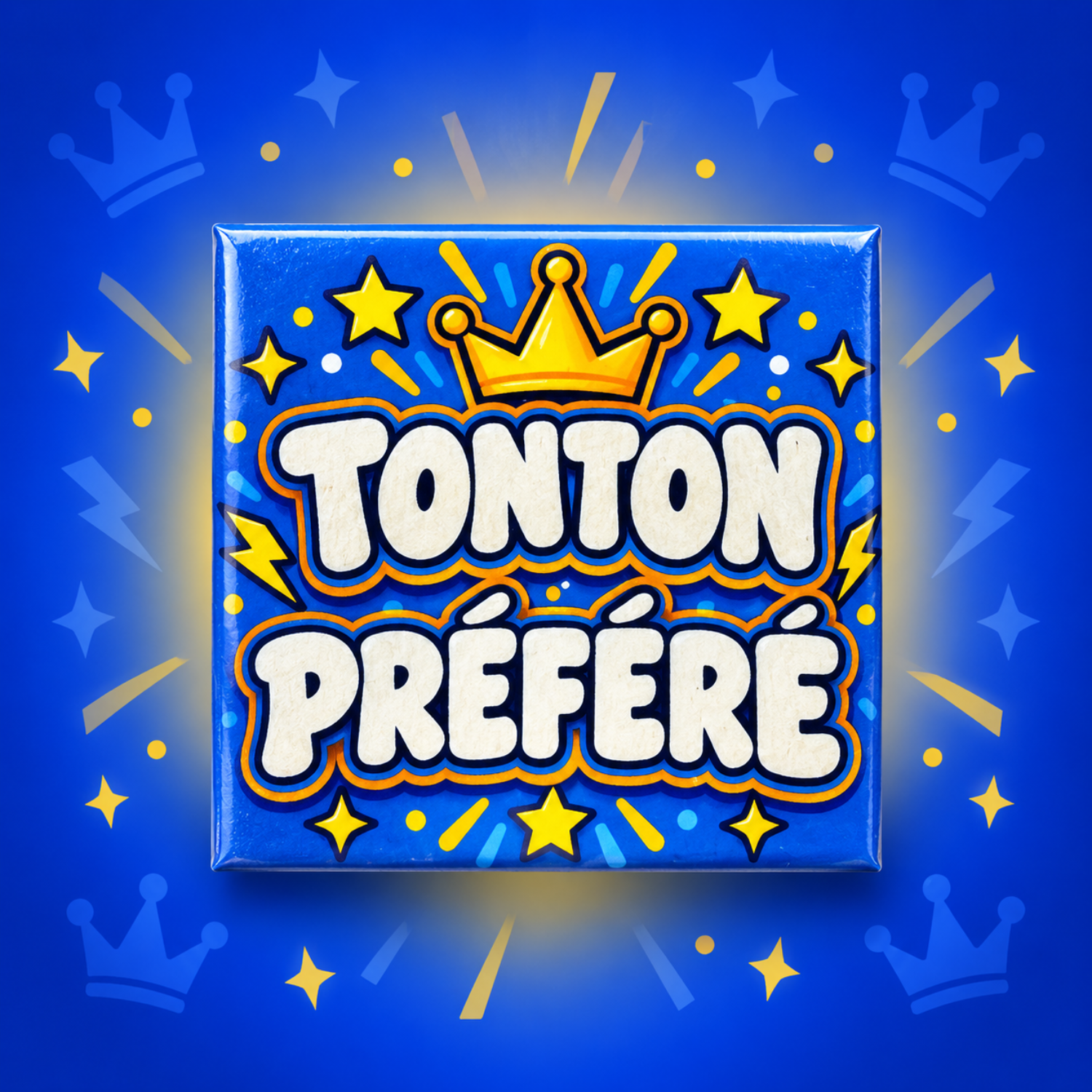 Magnet Tonton préféré — carré 5 × 5 cm