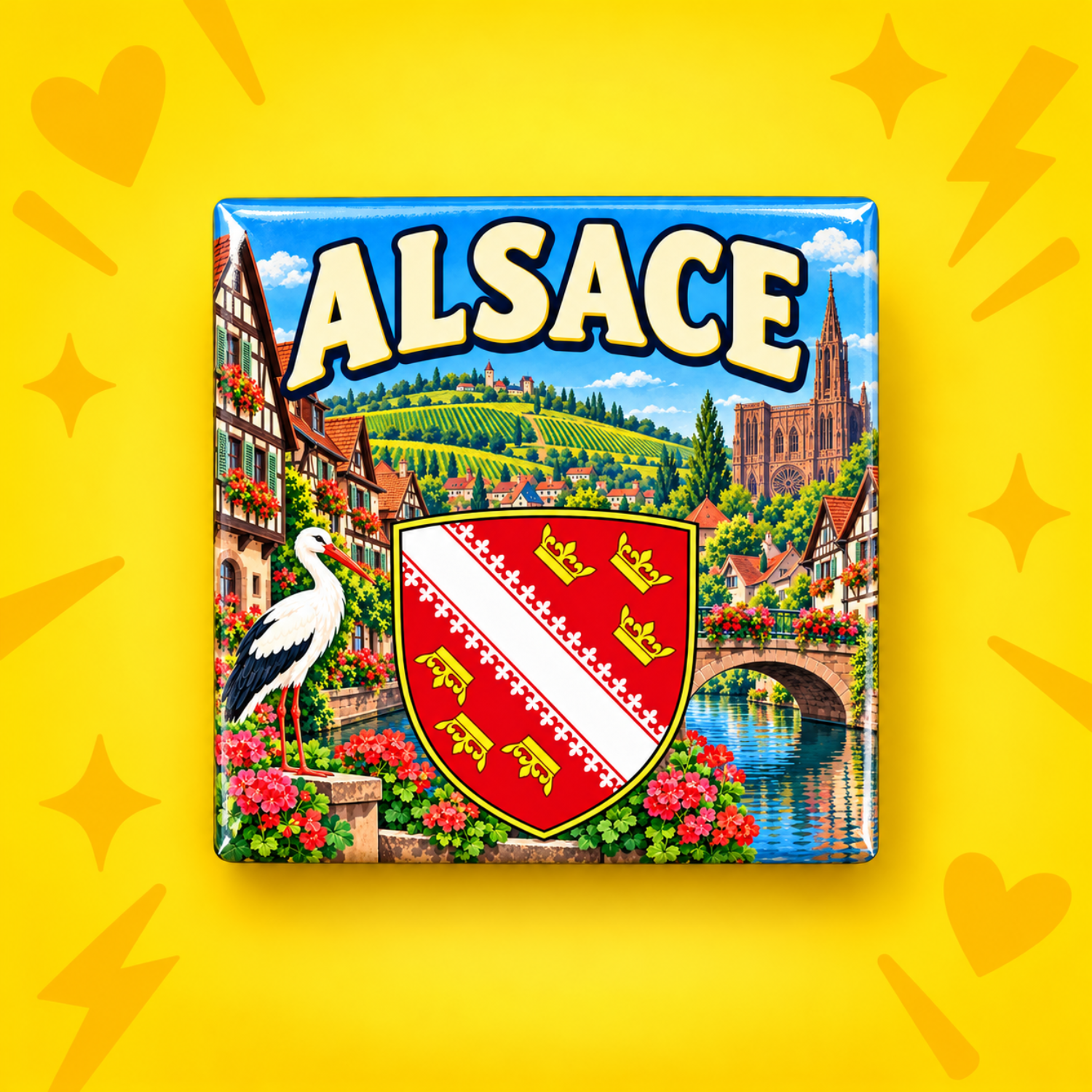 Magnet Alsace — carré 5 × 5 cm