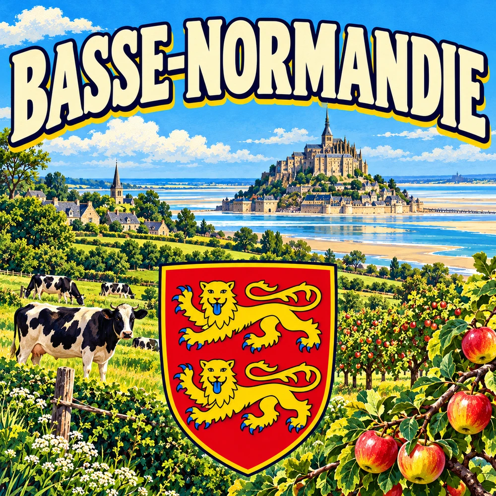 Magnet Basse-Normandie — carré 5 × 5 cm