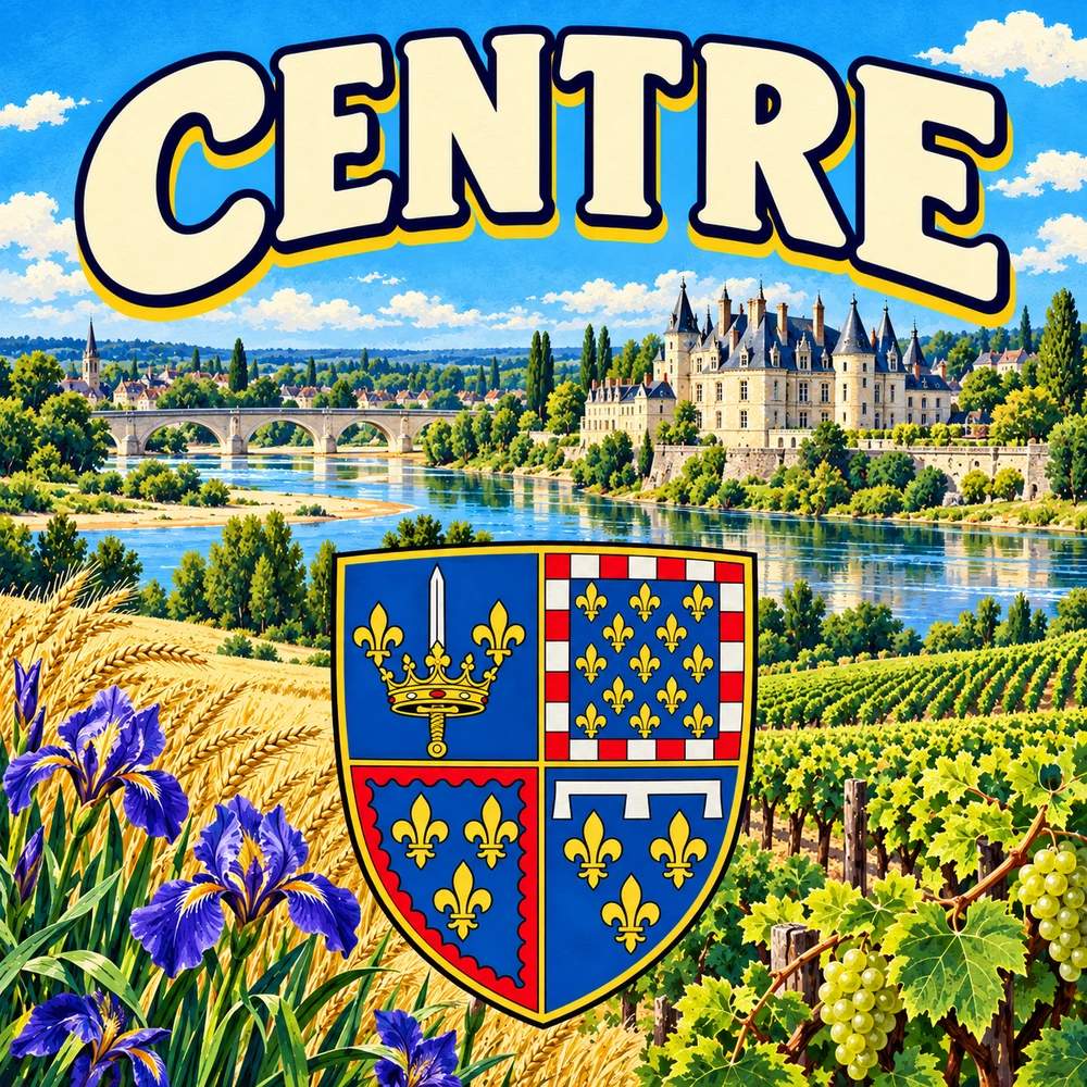 Magnet Centre-Val de Loire — carré 5 × 5 cm