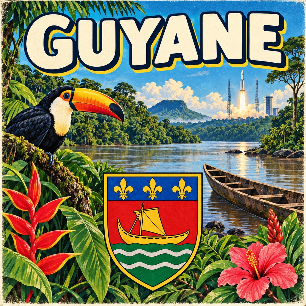 Magnet Guyane — carré 5 × 5 cm