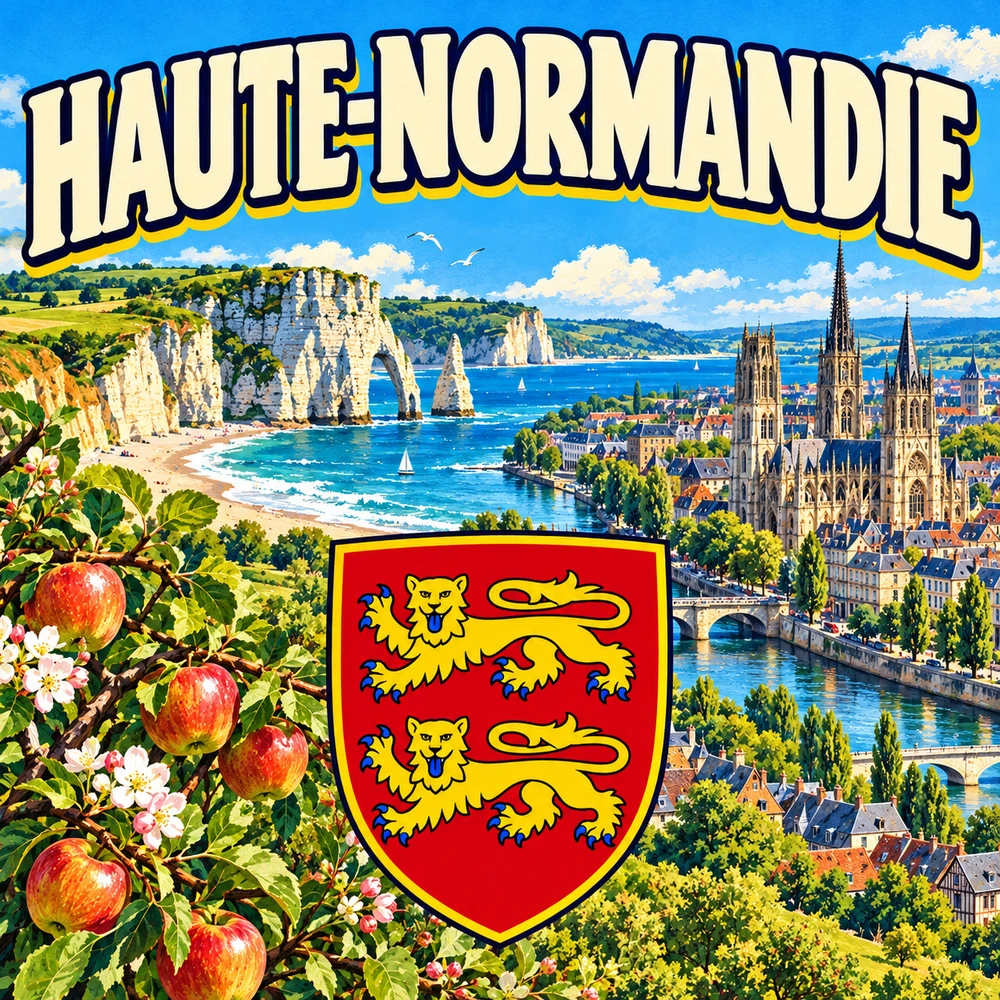 Magnet Haute-Normandie — carré 5 × 5 cm