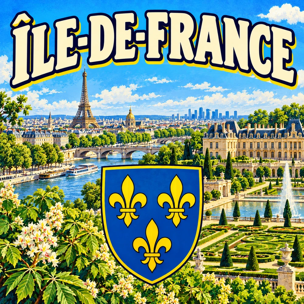 Magnet Île-de-France — carré 5 × 5 cm