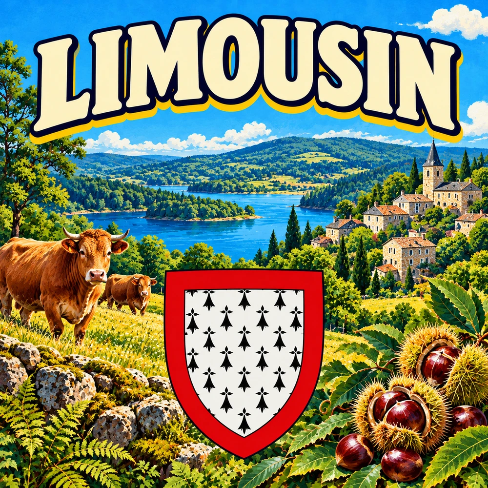Magnet Limousin — carré 5 × 5 cm