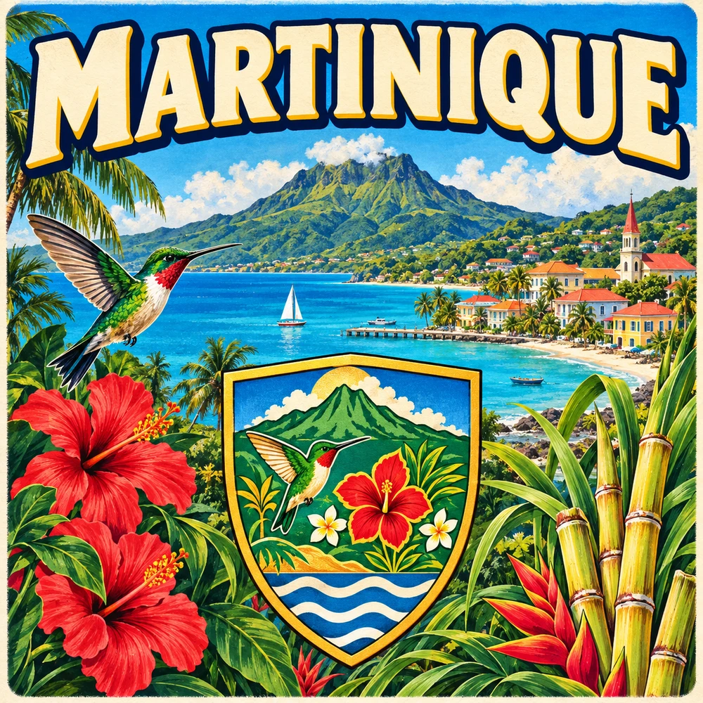 Magnet Martinique — carré 5 × 5 cm
