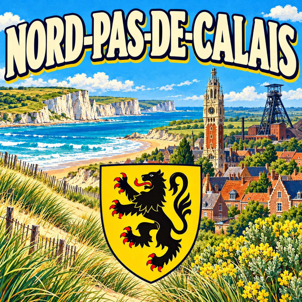 Magnet Nord-Pas-de-Calais — carré 5 × 5 cm