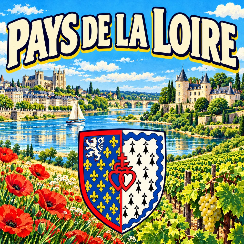 Magnet Pays de la Loire — carré 5 × 5 cm
