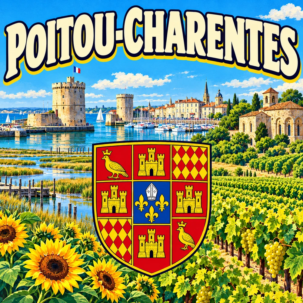 Magnet Poitou-Charentes — carré 5 × 5 cm