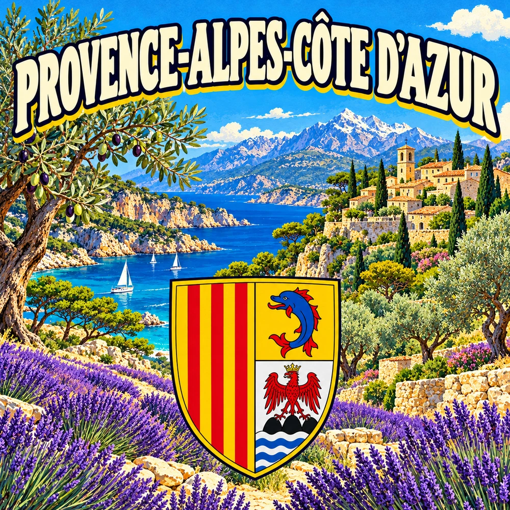 Magnet Provence-Alpes-Côte d’Azur — carré 5 × 5 cm